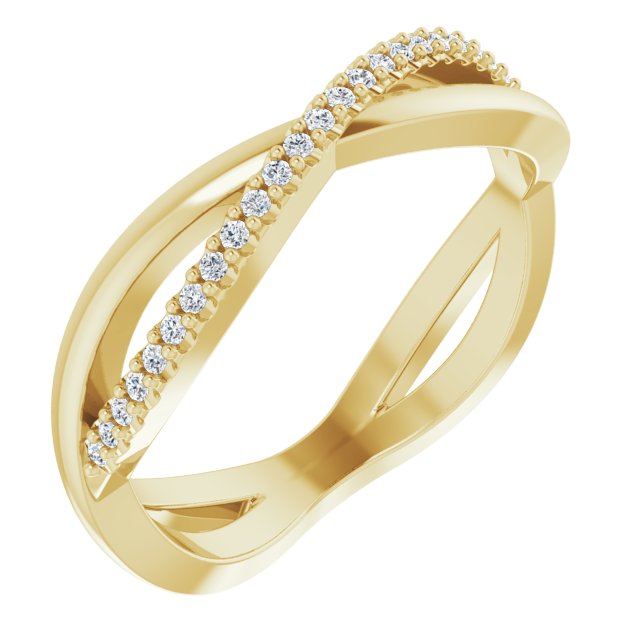 Infinity Design Round Diamond Wedding Band Open Twist Anniversary Ring-VIRABYANI